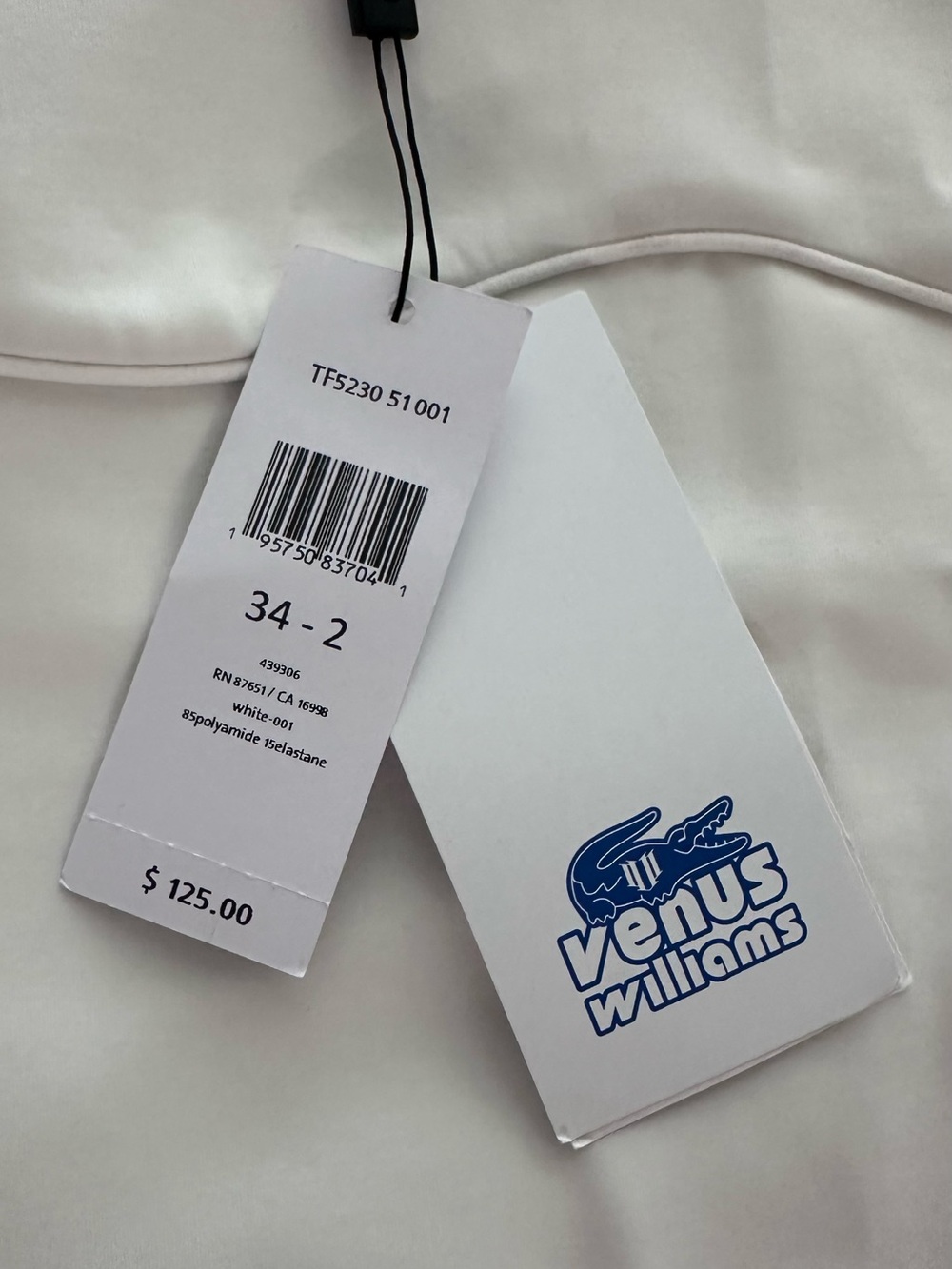 SET Sold together 💙 Lacoste White Tank and Skirt TENNIS Venus Williams - Picture 2 of 3